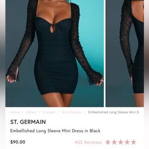 black mini embellished dress new with tags